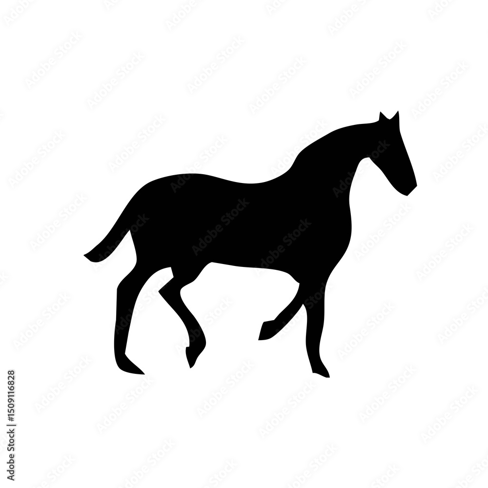 Graceful horse silhouette vector for equestrian themes, race track designs, cowboy art, farm logos, and animal motion graphics.
Graceful horse silhouette vector for equestrian themes, race track designs, cowboy art, farm logos, and animal motion graphics.