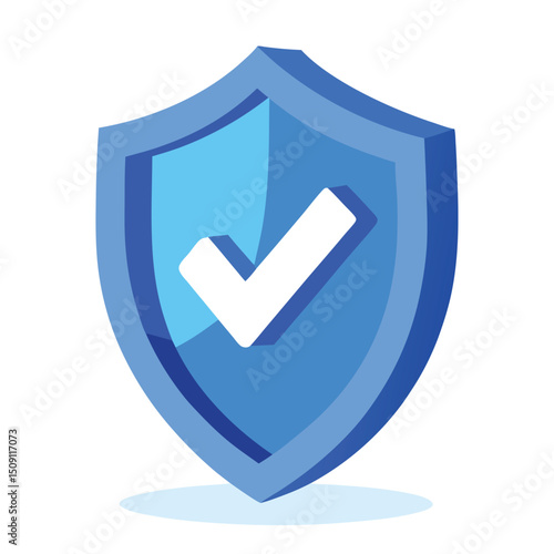 Secure Shield Approved Vector Graphic -  High-Quality Isometric Design for Security and Protection Concepts