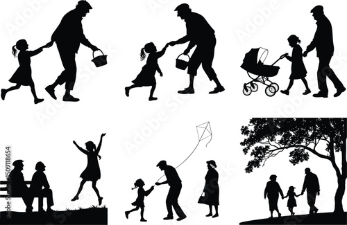 Grandparent and Grandchild Silhouettes A Collection of Family Moments