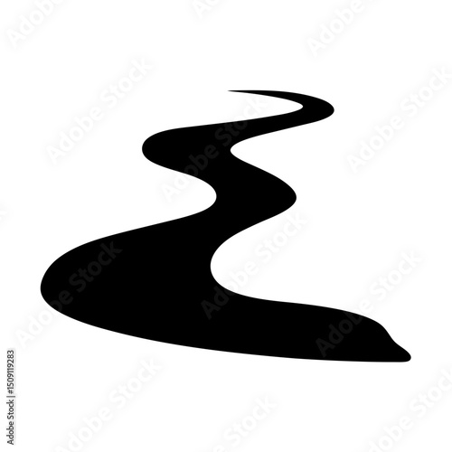 A winding road leading into the distance in a minimalistic design