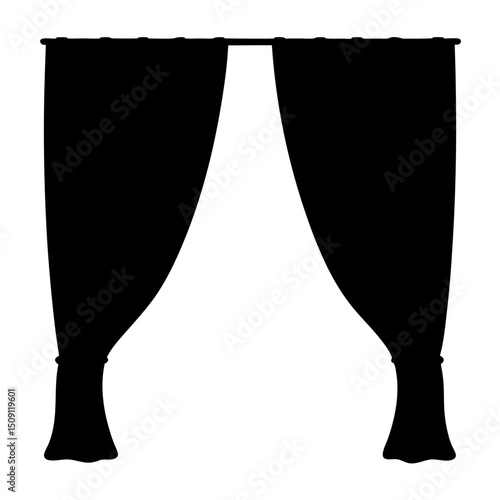 Dramatic Black Curtain Silhouette Elegant Window Covering with a touch of mystery