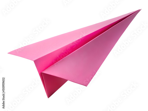 pink paper airplane isolated on white background.PNG Transparent file type with high definition picture quality available.