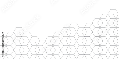 Modern simple style seamless pattern with hexagonal graphic design. Geometric art deco texture mosaic white background. abstract molecular structures in technology, wallpaper background, vector.	
