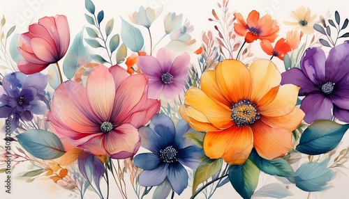 fiori stile acquarello