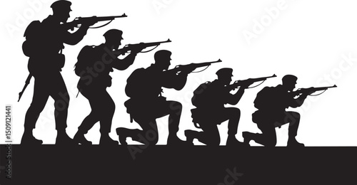 Civil war soldier troop silhouette vector