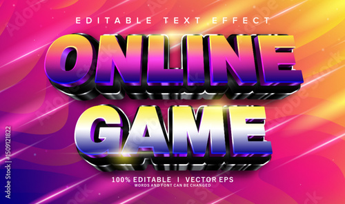 online game vector text effect with modern style design
