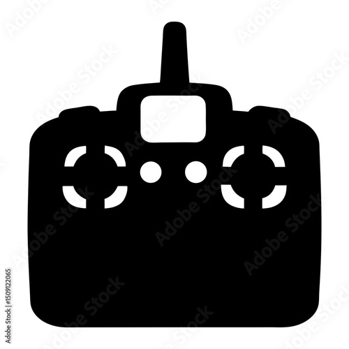 Black and White Silhouette of a Radio Control Transmitter Device