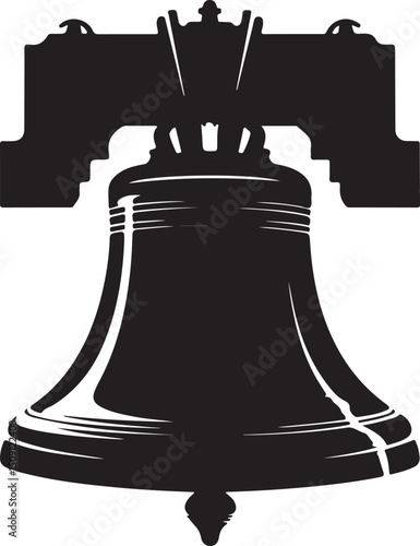 Liberty bell silhouette icon. Clipart image isolated on white background