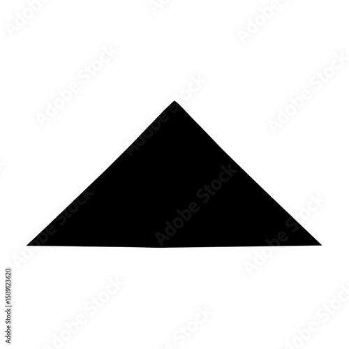 A black equilateral triangle figure isolated on a white plain background