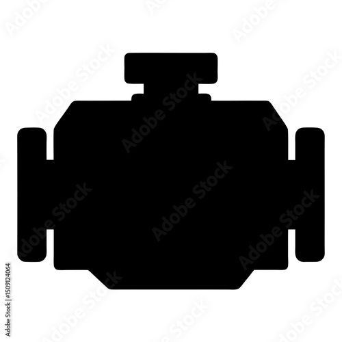 Silhouette of a car engine illustrating mechanical engineering and internal combustion