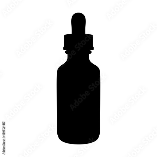 Black silhouette of a dropper bottle used for essential oils or tinctures