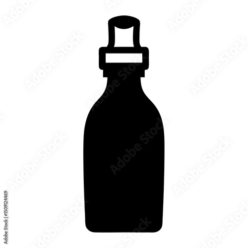 Stylized Silhouette of a Medicine Dropper Bottle for Liquid Medication