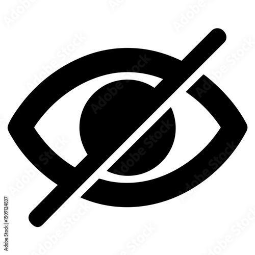 Icon representing visual privacy, hiding content, sensitive data, or visibility restriction