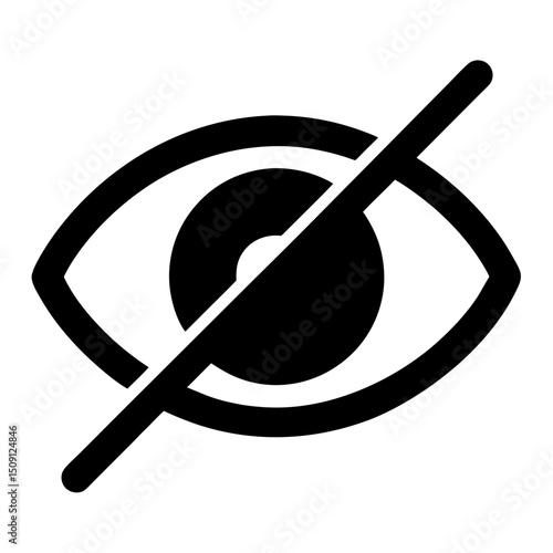 Eye icon with a slash through it, signifying privacy or invisibility