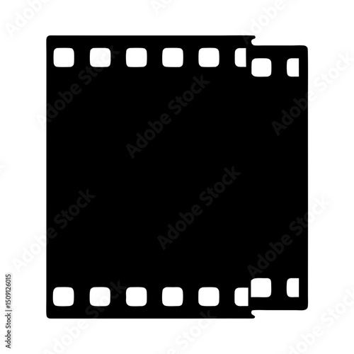 Black and White Negative Film Strip Illustrating Still Photography and Retro Technology