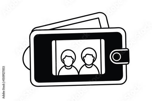 Wallet photo id card holder two people
