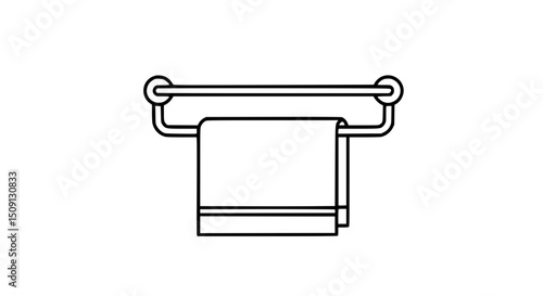 Towel rack black and white icon