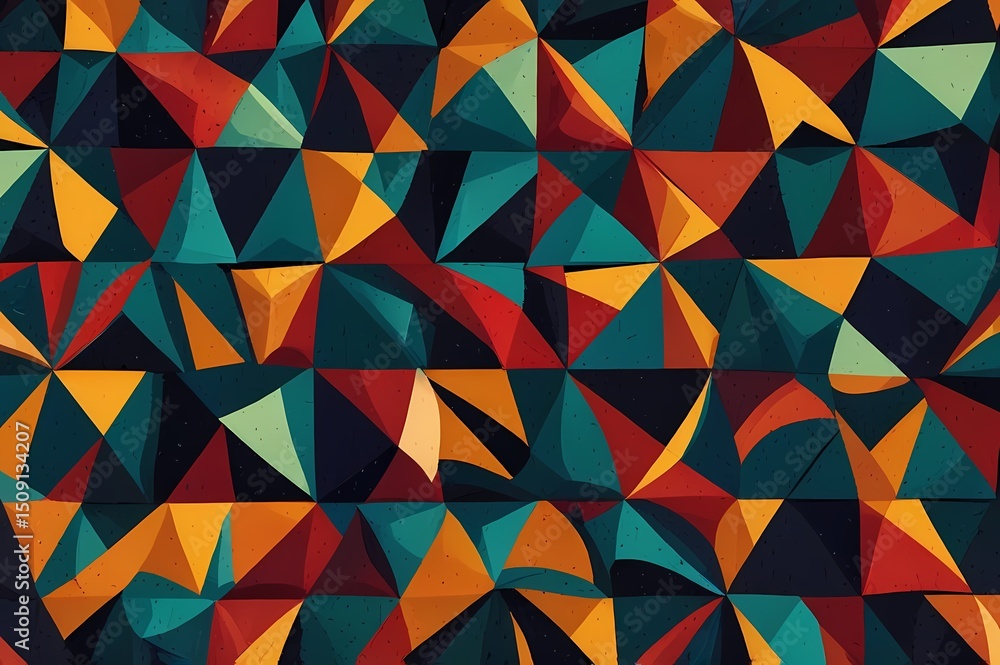 Fototapeta premium Geometric Polygon Abstract: Colorful Triangle Pattern Background