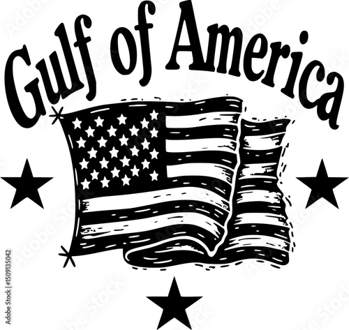 Gulf of America Distressed Coastal Design Barnacle Flag