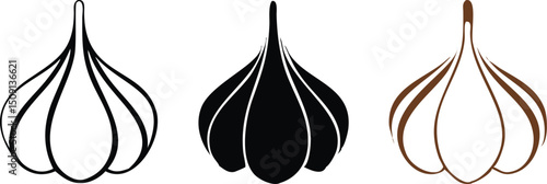 Step down garlic silhouette design, vector cutout