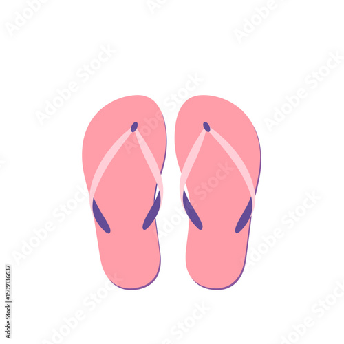 Vector illustration of casual flip flops footwear. Concept beachwear and summer fashion.