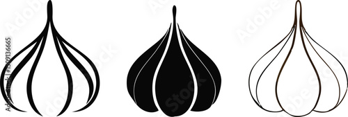Step down garlic silhouette design, clean cutout vector