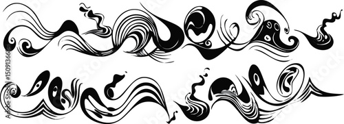 Abstract step down silhouette design, vector shape, cutout