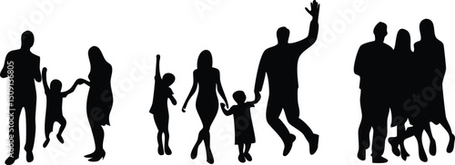 Diverse group of people step down silhouette design