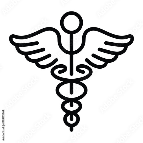 Thin Line Medical Icon, Vector, Illustration, Icon, Outline, Line Art, Silhouette, Logo, White Background.