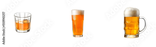 "Exquisite Beer Glassware Showcase: Celebrating the Distinctive Tumbler, Pint, and Beer Mug Featuring Luscious Foam, Ideal for the Ultimate Craft Beer Experience"