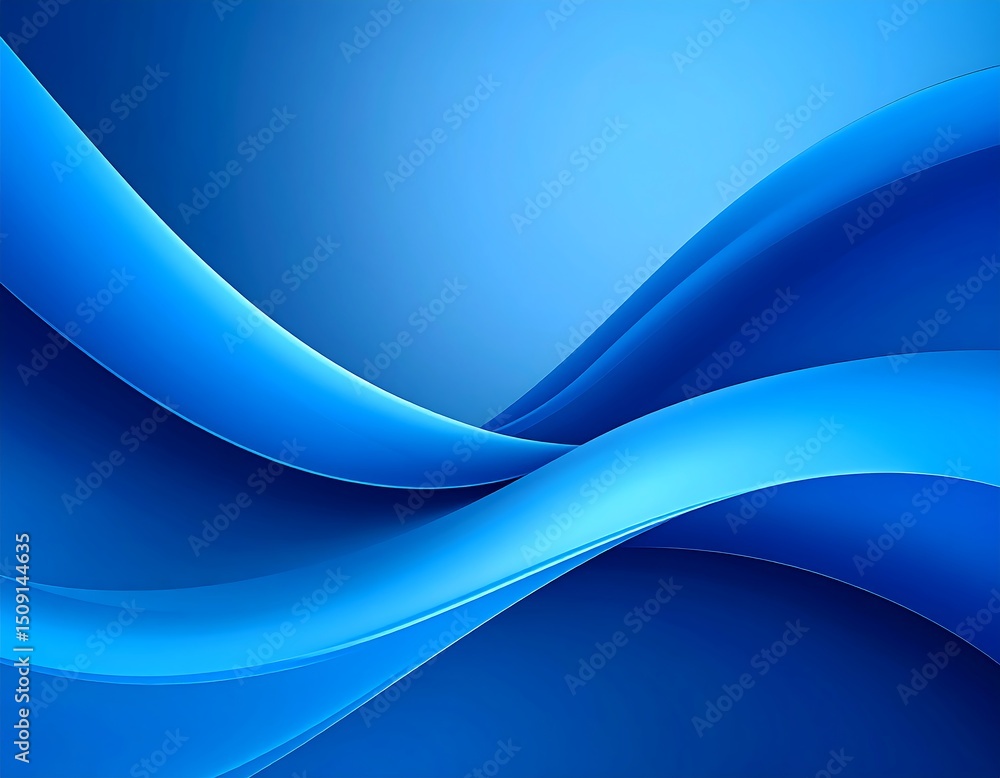 Obraz premium Abstract blue wave design; flowing, dynamic curves on a gradient background