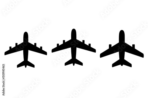 Airplane silhouette vector aviation transport design