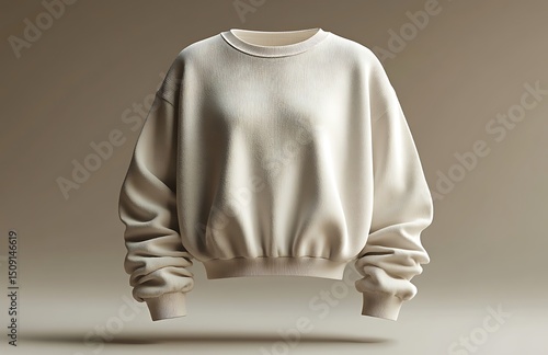 Cream Sweatshirt Mockup  High-Resolution Clothing Template for Design Presentation & Branding