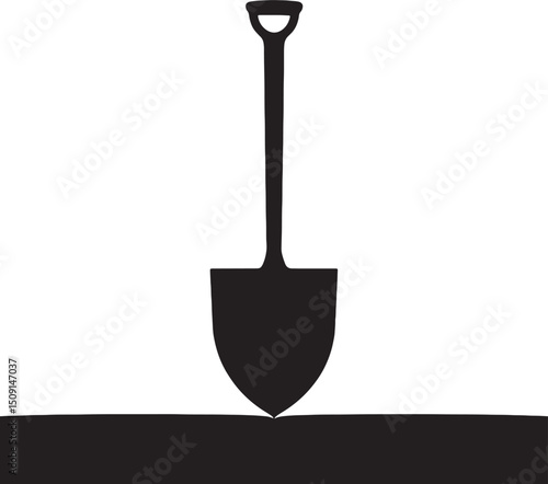 shovel silhouette art clean white background design stock photos premium quality