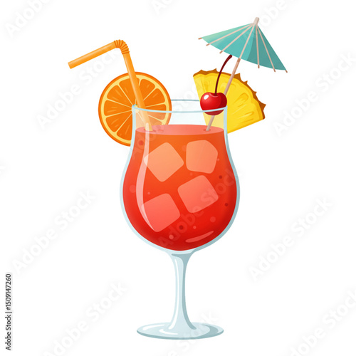 Refreshing Summer Drinks: Vibrant smoothie, lemonade, and iced tea icons
