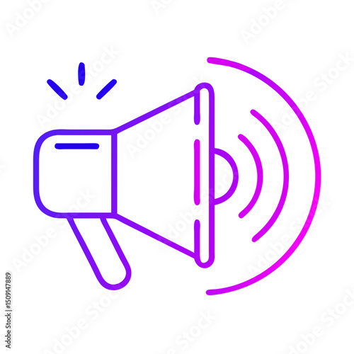Neon Gradient Megaphone Icon for Announcement Promotion and Marketing Campaigns
