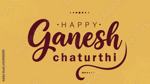 Happy Ganesh Chaturthi Festival Greeting Vector