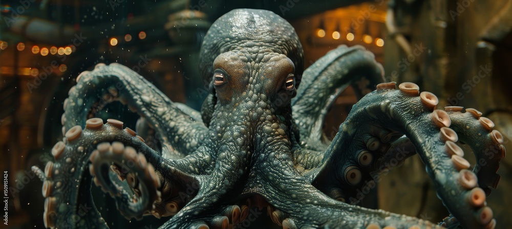 Obraz premium Color changing octopus underwater a fascinating display of camouflage and adaptation