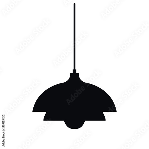 Pendant lamp icon, hanging lamp silhouette, pendant lamp icon vector in trendy flat style illustration isolated on white background.