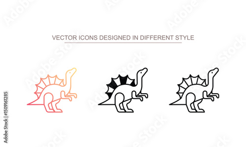 Spinosaurus icon design with white background stock illustration