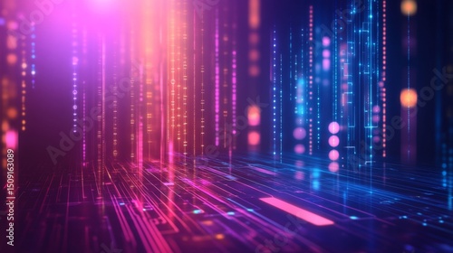 Wallpaper Mural Revolutionizing business strategies a futuristic abstract landscape in a digital environment Torontodigital.ca