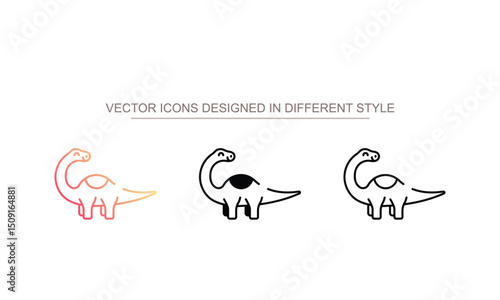 Brachiosaurus icon design with white background stock illustration