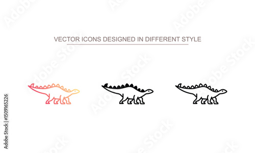 Stegosaurus icon design with white background stock illustration