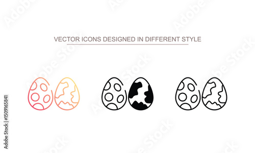 Dinosaur Egg icon design with white background stock illustration