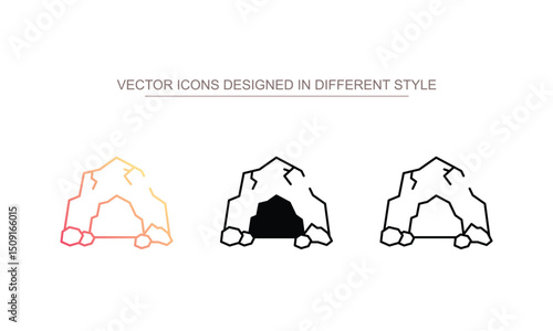 Exploration Cave icon design with white background stock illustration