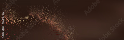 3d rendering, science fiction background of glowing particles with depth of field and bokeh. Particles form line and surface grid. microcosm or space.vector