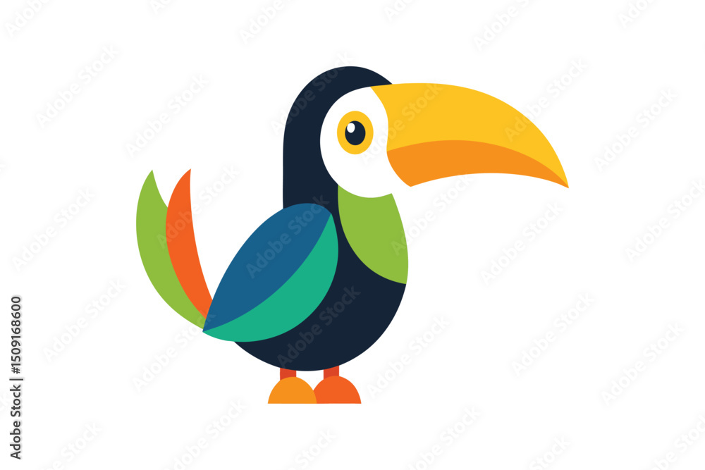 Fototapeta premium of-toucan-tropical-bird-with-a-massive-bill-and-ty.eps