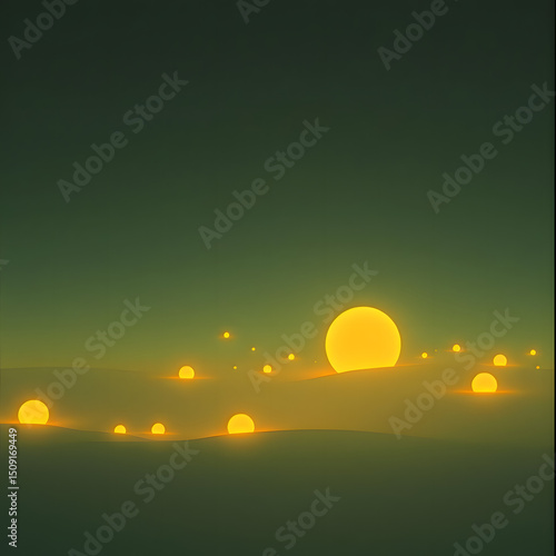 abstract yellow lanterns