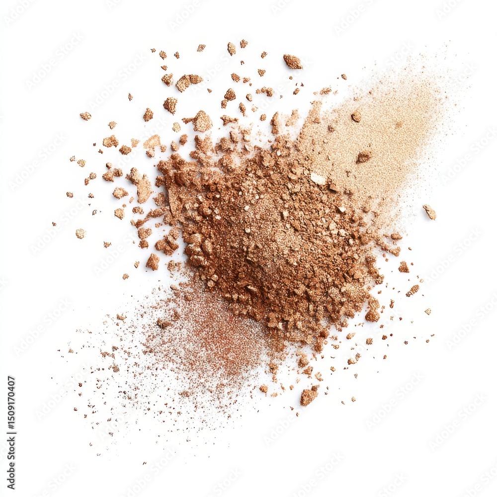 Fototapeta Cosmetic Bronzer Powder on White Background for Makeup Application
