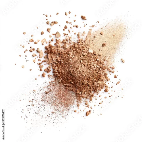 Fototapeta samoprzylepna Cosmetic Bronzer Powder on White Background for Makeup Application